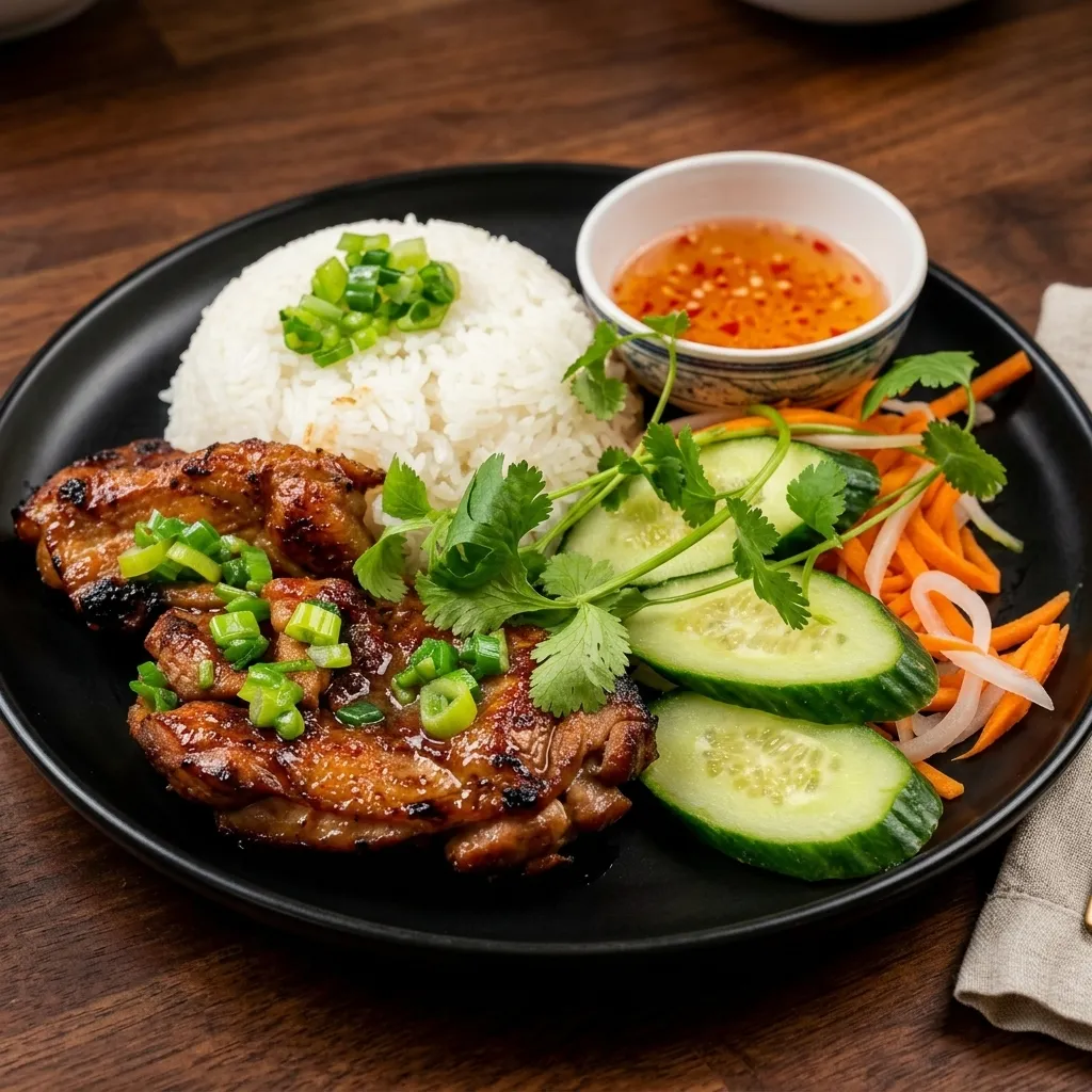 Chicken Rice - sate lemongrass chicken on steamed rice at Viet To Go Subs in Calgary NE